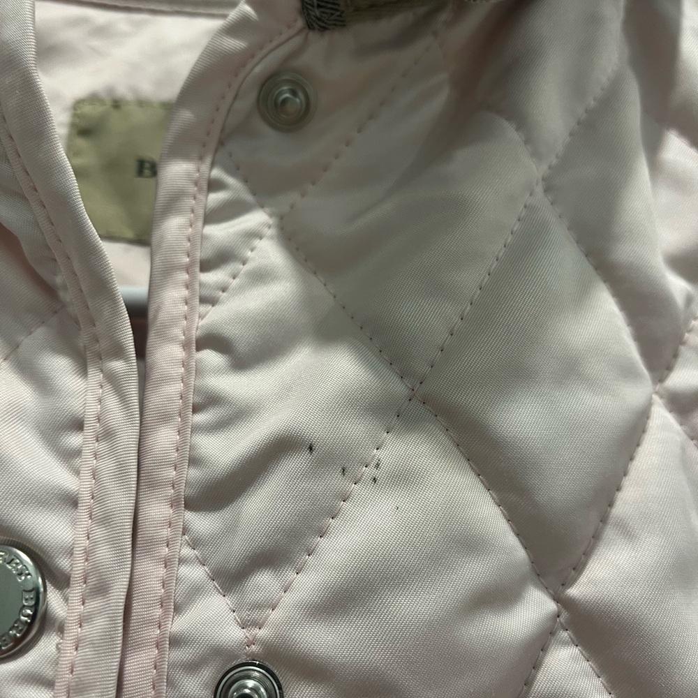 Girls Light Pink Burberry Quilted Jacket - Size 14 - Picture 6 of 11